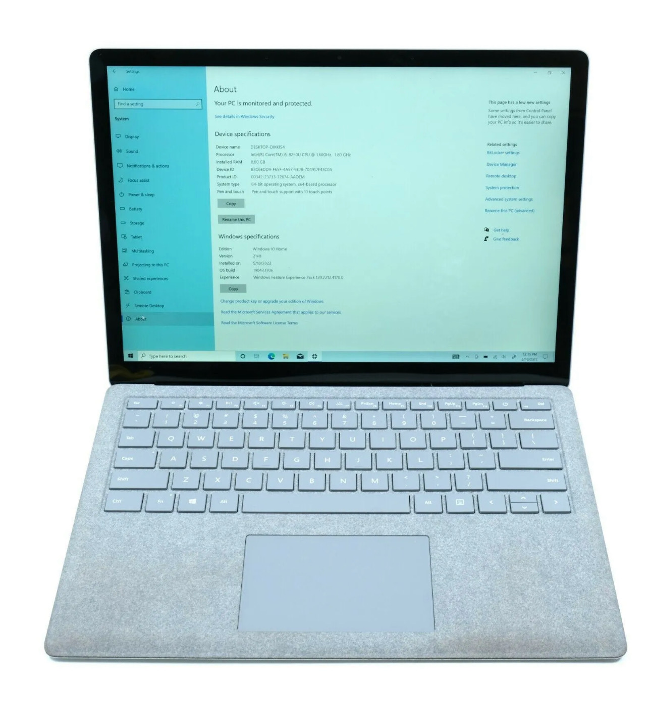 Microsoft Surface Laptop 2 13.5" i5-8350U 8GB RAM 256GB SSD Model 1769 (Good Conditions)